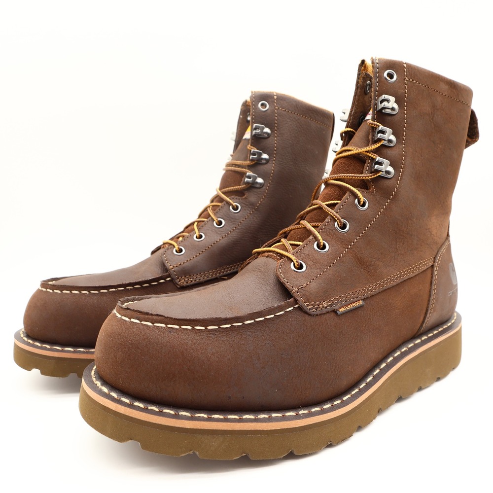 Carhartt Mens Modern Waterproof 8 Inch Wedge Work Boots Brown Leather 10.5 M NIB - Picture 3 of 16